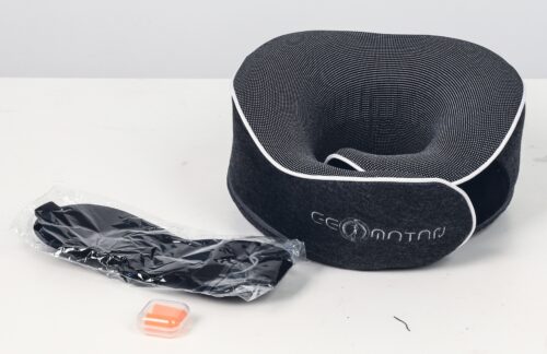 Perna de călătorie pentru gât, Cadou 3 accesorii, Sac de transport impermeabil, Dopuri de urechi, Mască de dormit 3D, utilă în Avion și Mașină, din Spumă cu memorie, Husă respirabilă, Alungă durerea cervicală, Mărime ajustabilă photo review