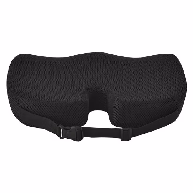 Husă de schimb cu cataramă, pentru Pernă șezut ortopedică, tip U, pentru scaun sau mașină, respirabilă, antialunecare, lavabilă, 45x 35x 7 cm, Negru - imagine 2