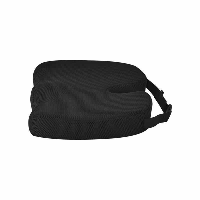 Husă de schimb cu cataramă, pentru Pernă șezut ortopedică, tip U, pentru scaun sau mașină, respirabilă, antialunecare, lavabilă, 45x 35x 7 cm, Negru