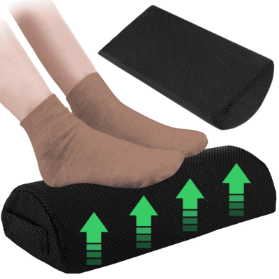 Suport pentru picioare, GEOMATAN®, 5 moduri utilizare, Ergonomic, îmbunătățirea posturii, reducerea durerilor lombare, relaxare musculară, susținere genunchi, stimularea circulației, husă antialunecare, Confortabil pentru birou și acasă, negru obsidian