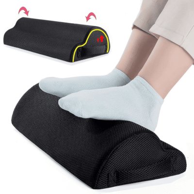 Suport pentru picioare GEOMATAN®, ortopedic, design ergonomic, formă de nor, multifuncțional, ideal pentru birou și acasă, îmbunătățește postura, reduce oboseală, confort și relaxare, husă lavabilă și respirabilă, negru intens